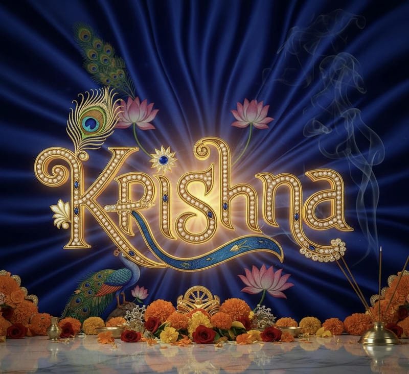 Beautiful Krishna name dp inspired by devotion