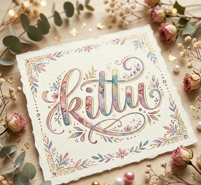 Charming Kittu name dp with elegant typography