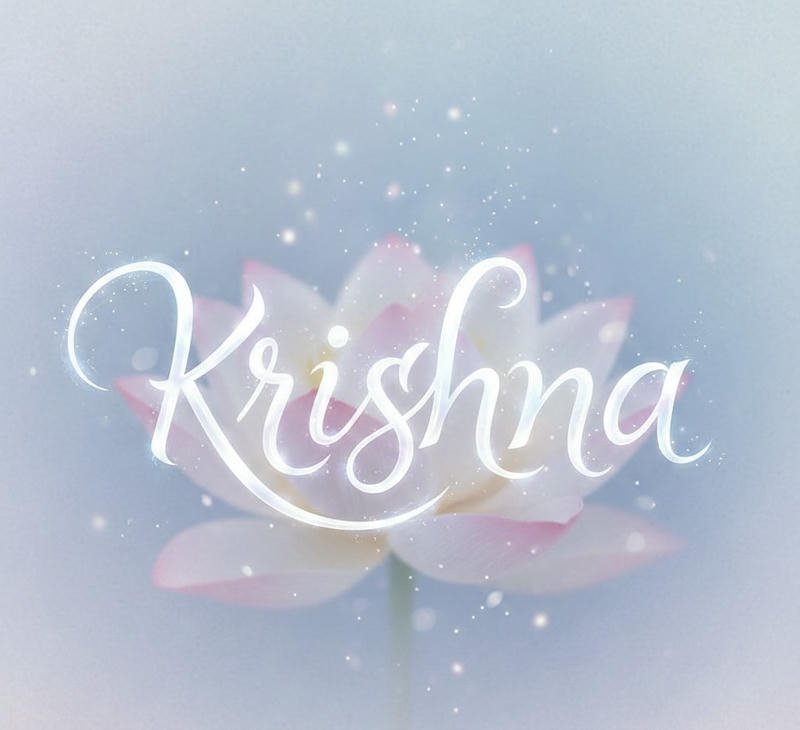 Charming Krishna name dp with elegant fonts