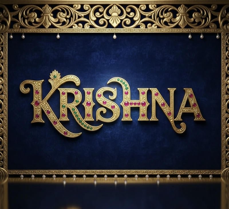 Clean aesthetic Krishna name dp minimal concept