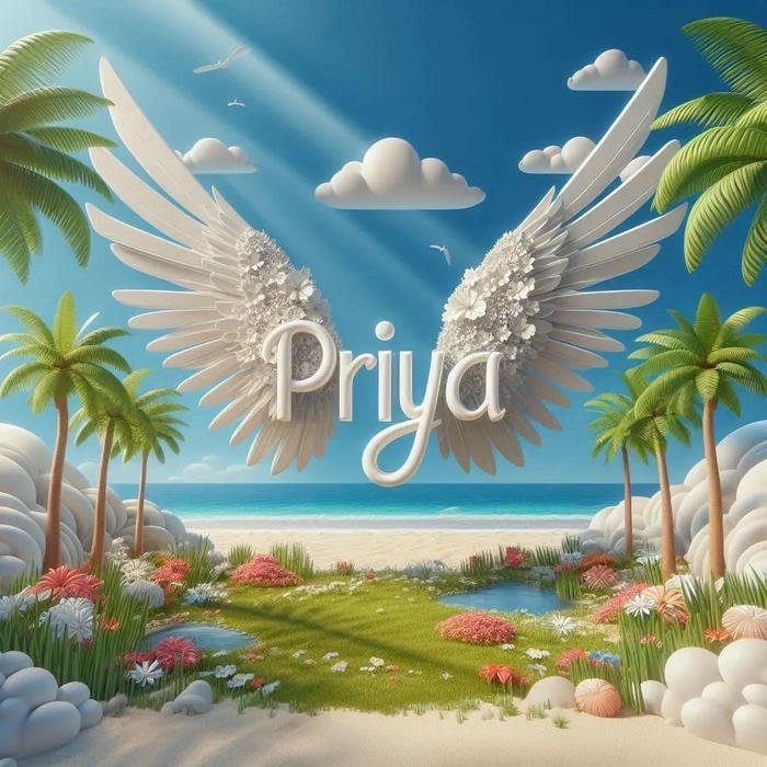 Clean portrait design for priya name dp