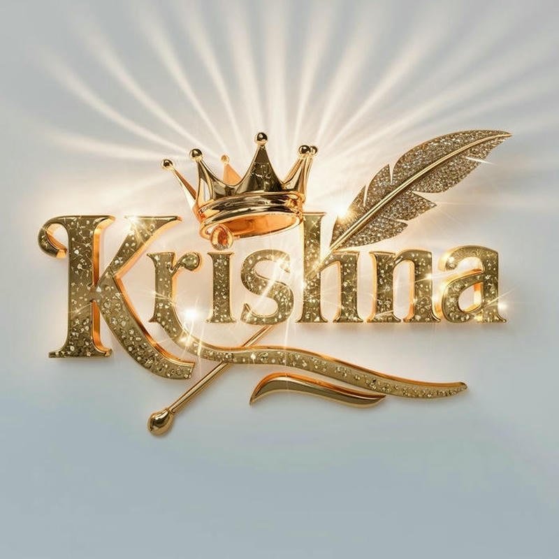 Creative text art Krishna name dp inspiration