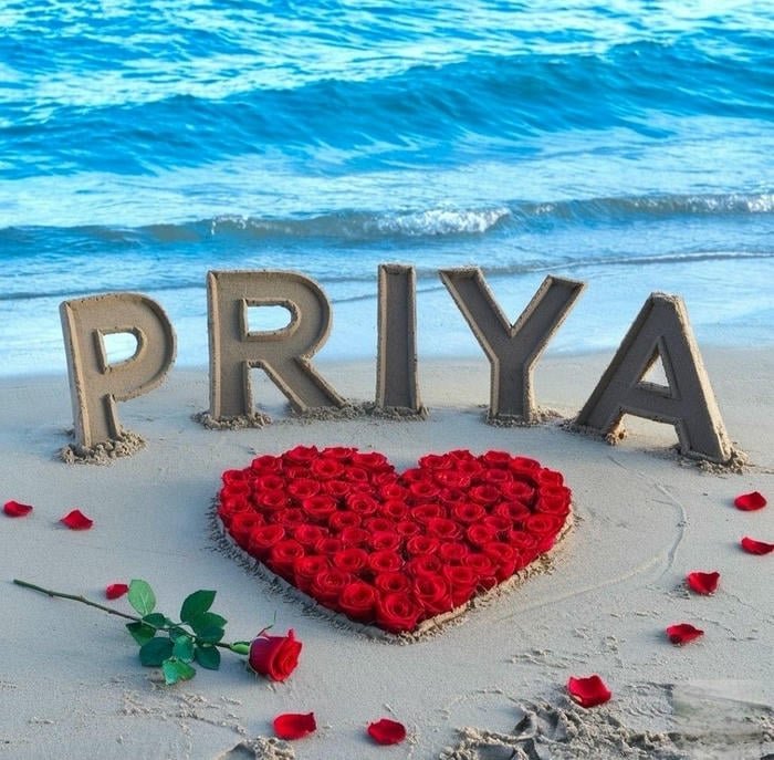 Cute smiling priya name dp full of hearts