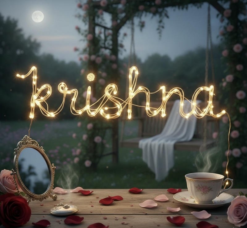 Divine Krishna name dp for spiritual profiles