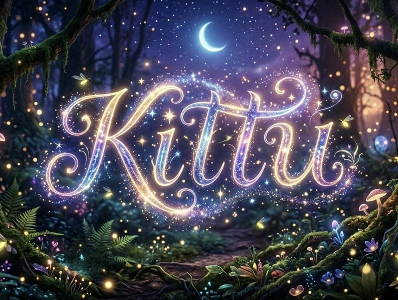 Elegant Kittu name dp with pastel theme