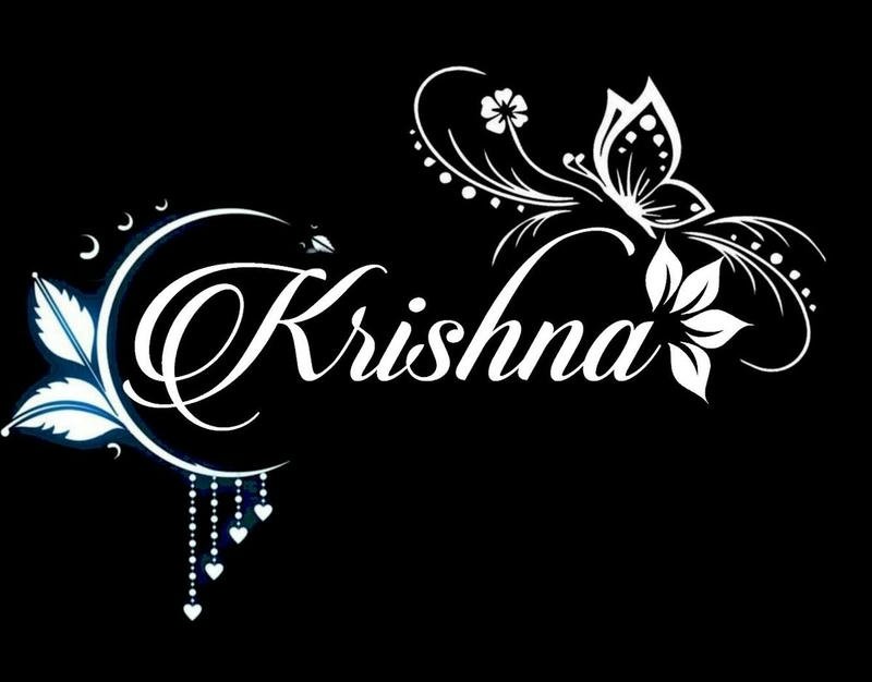Elegant Krishna name dp with royal touch