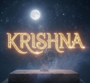 Modern Krishna name dp for social media style