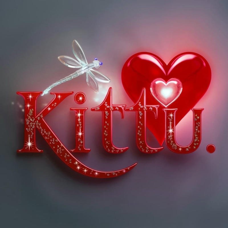 Neon aesthetic Kittu name dp futuristic vibe