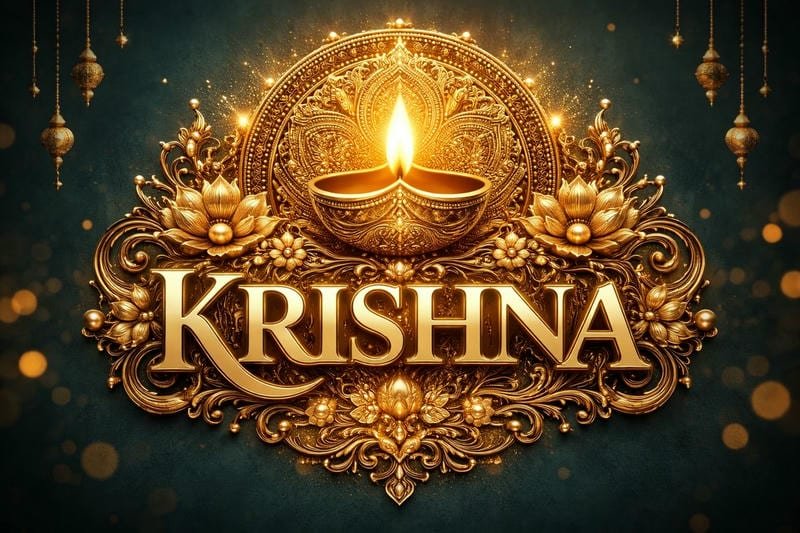 Peaceful Krishna name dp calming visual vibe