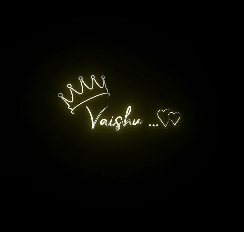 Premium Vaishu name dp with modern typography