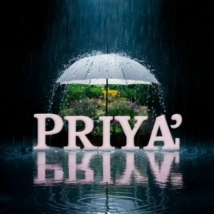 Priya inspired minimalist name dp portrait