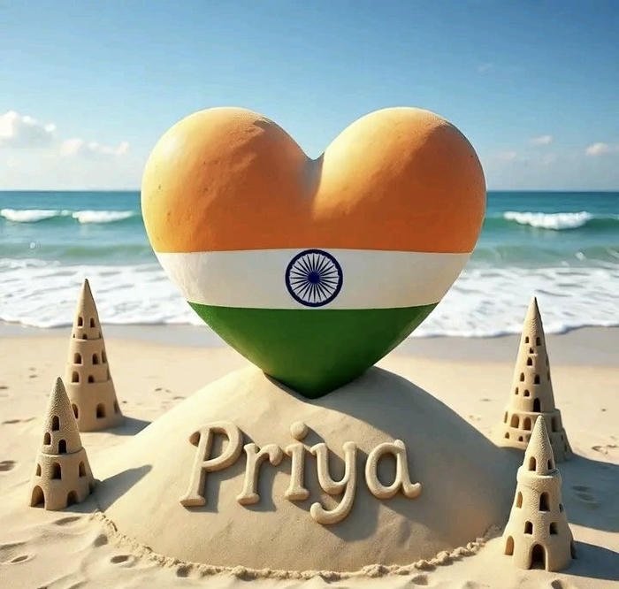 Priya name dp with floating heart effects