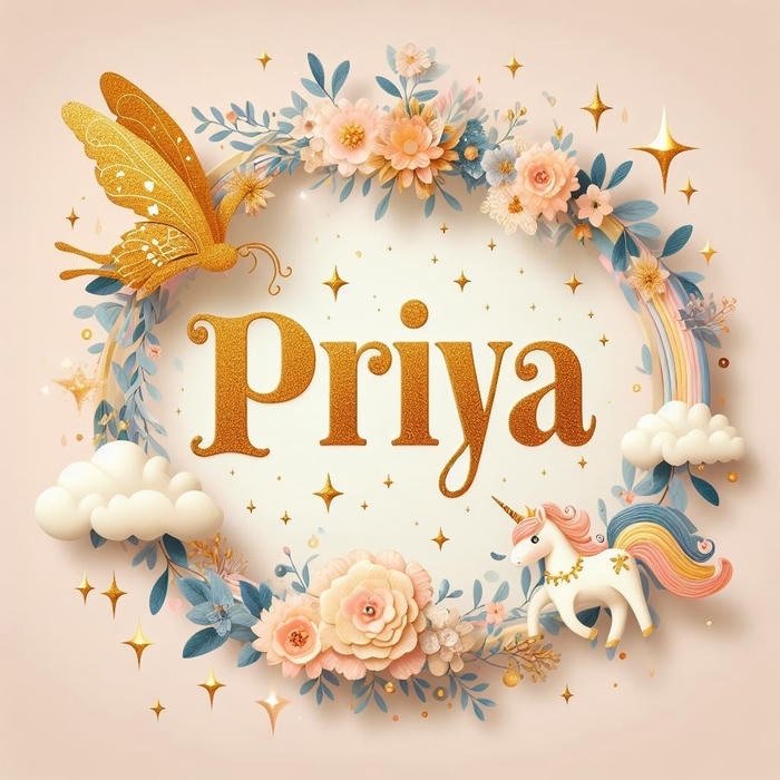 Priya name dp with modern minimal portrait