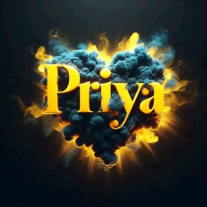 Romantic priya name dp heart themed portrait