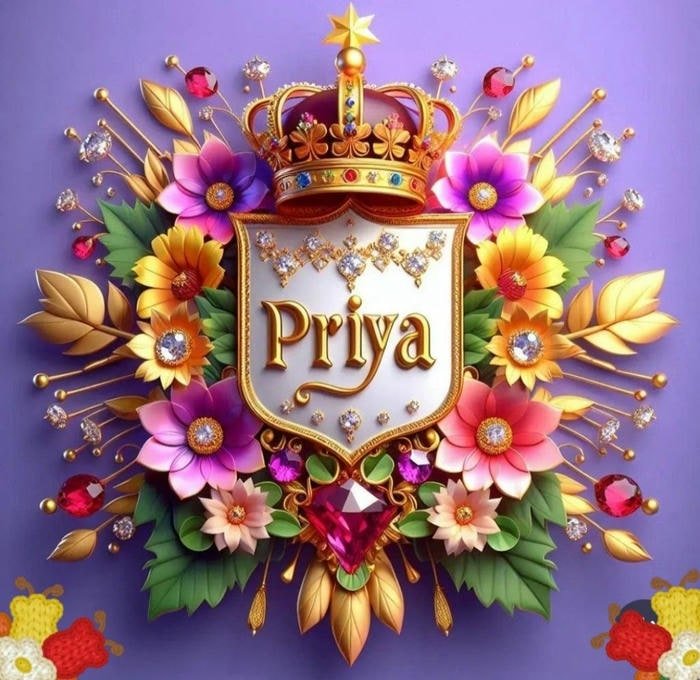 Simple and clean priya name dp design