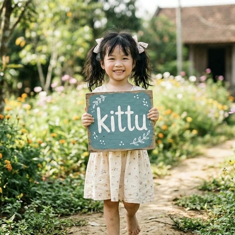 Sweet Kittu name dp for adorable profiles