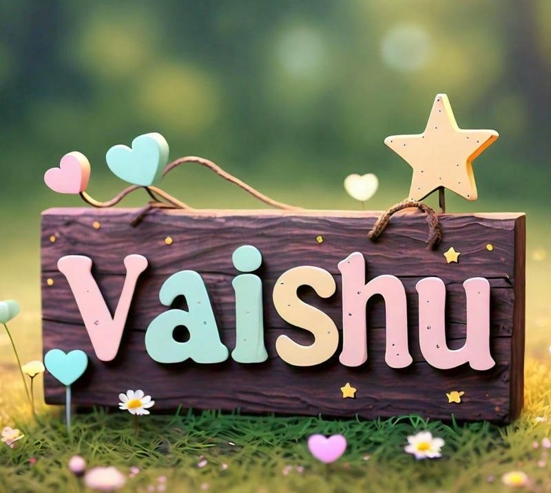 Trendy Vaishu name dp with stylish typography